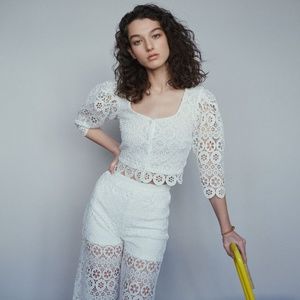 MAJE lace crop top